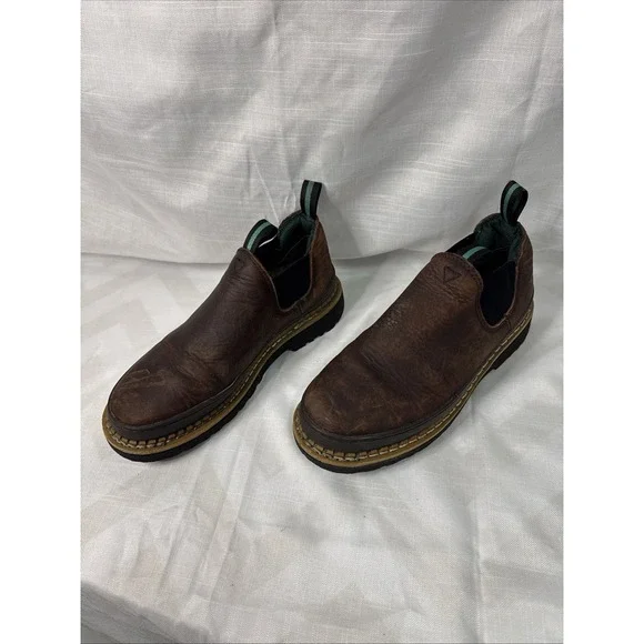 Georgia Giant Romeo Men's Shoes 8.5M Brown Slip-On Oil Resistant GR262 Leather - Picture 3 of 14